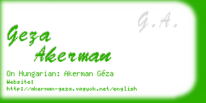 geza akerman business card
